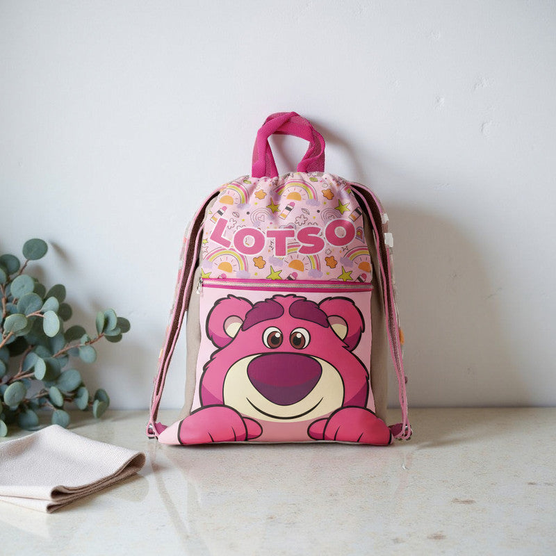 Sacca Sportiva Lotso Toy Story, Borsa Coulisse Zaino Bambini Asilo Palestra Piscina