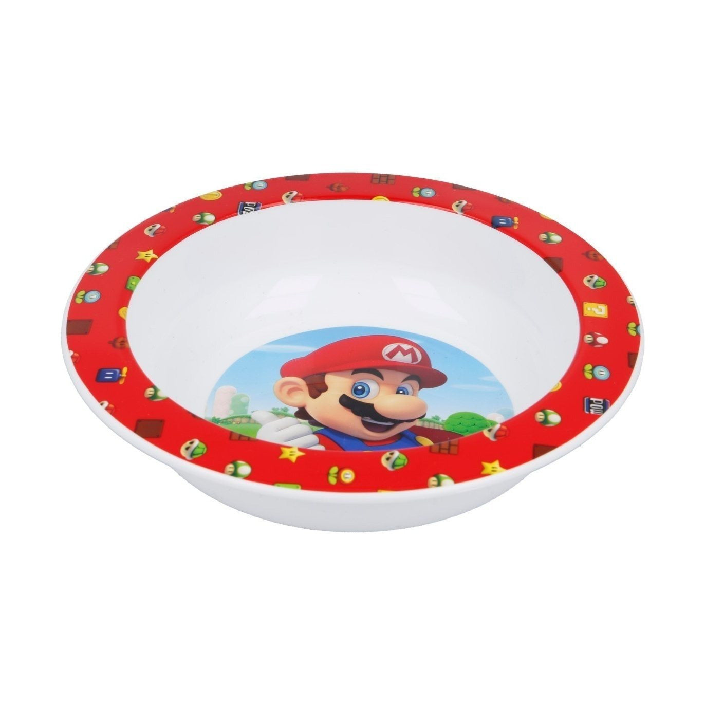 Set di stoviglie riutilizzabile per bambini bicolore – Set composto da 3 pezzi: Piatto, ciotola e bicchiere per bambini e bebé SUPERMARIO