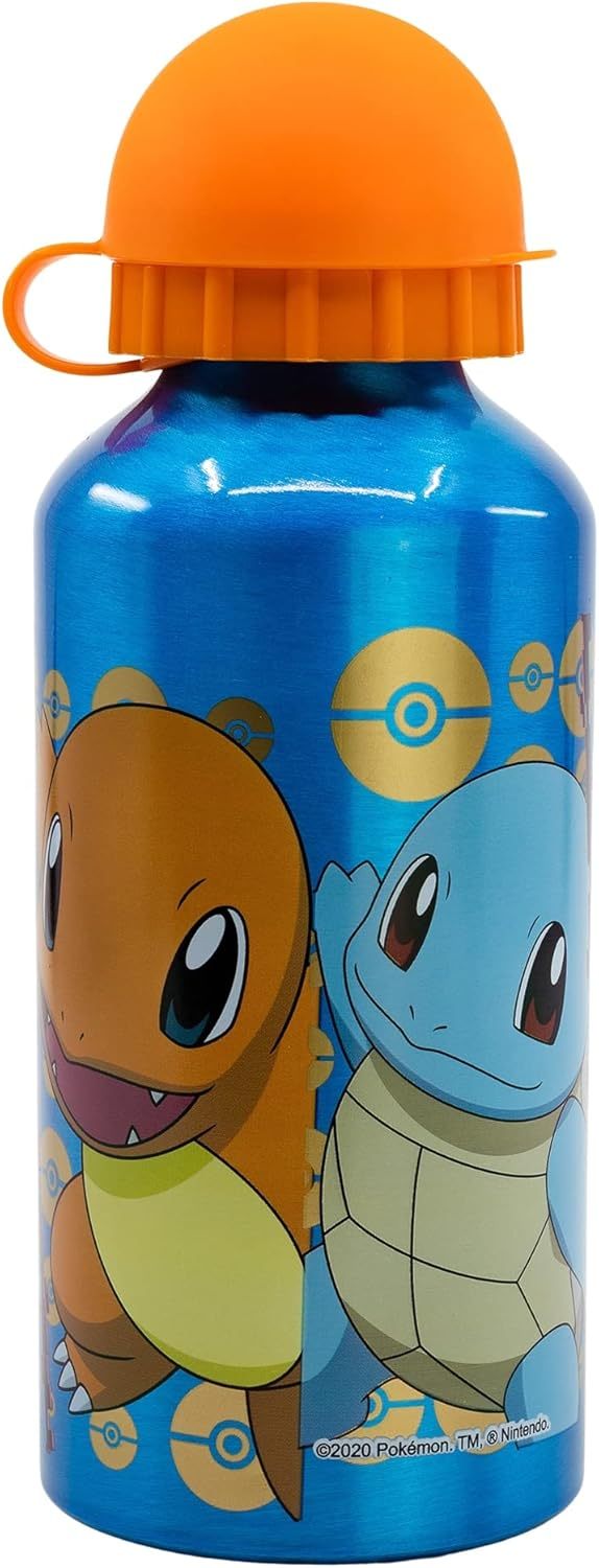 POKEMON - Borraccia Scuola Bottiglia Sport in lega di Alluminio per Bambini 400ml con beccuccio retraibile - Pikachu
