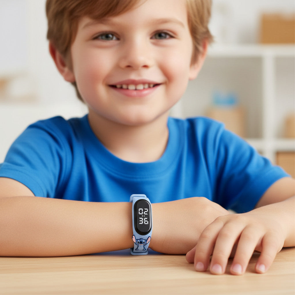 STITCH - Orologio digitale per Bambini Led con pin 3D