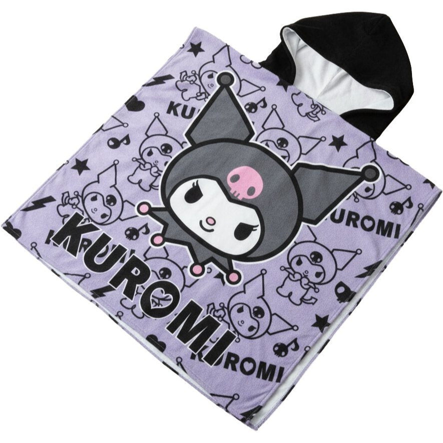 KUROMI - Poncho con cappuccio Asciugamano da spiaggia Mare e piscina Accappatoio in microfibra 55X90 cm asciugatura rapi