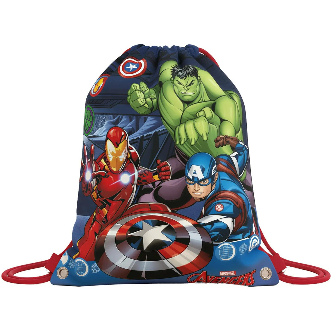 Sacca Sportiva con manici e tasca  Bambino, Borsa Coulisse Zaino  Asilo, Palestra, Piscina, Viaggio, Portascarpe ( AVENG