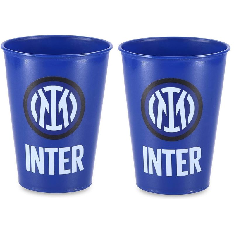 Set 2 Bicchieri in plastica 260ml Tifoso Senza BPA/Regalo  Ragazzi Prodotto Ufficiale INTER