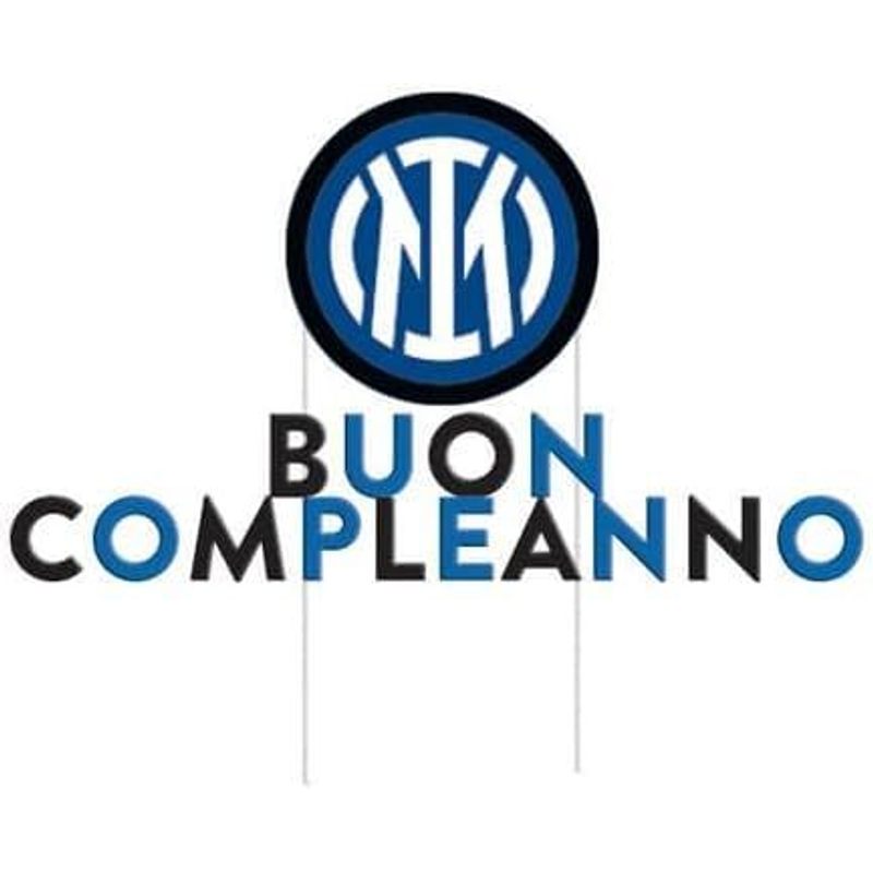 Decorazione Torta Topper Buon Compleanno 18x19 cm - INTER