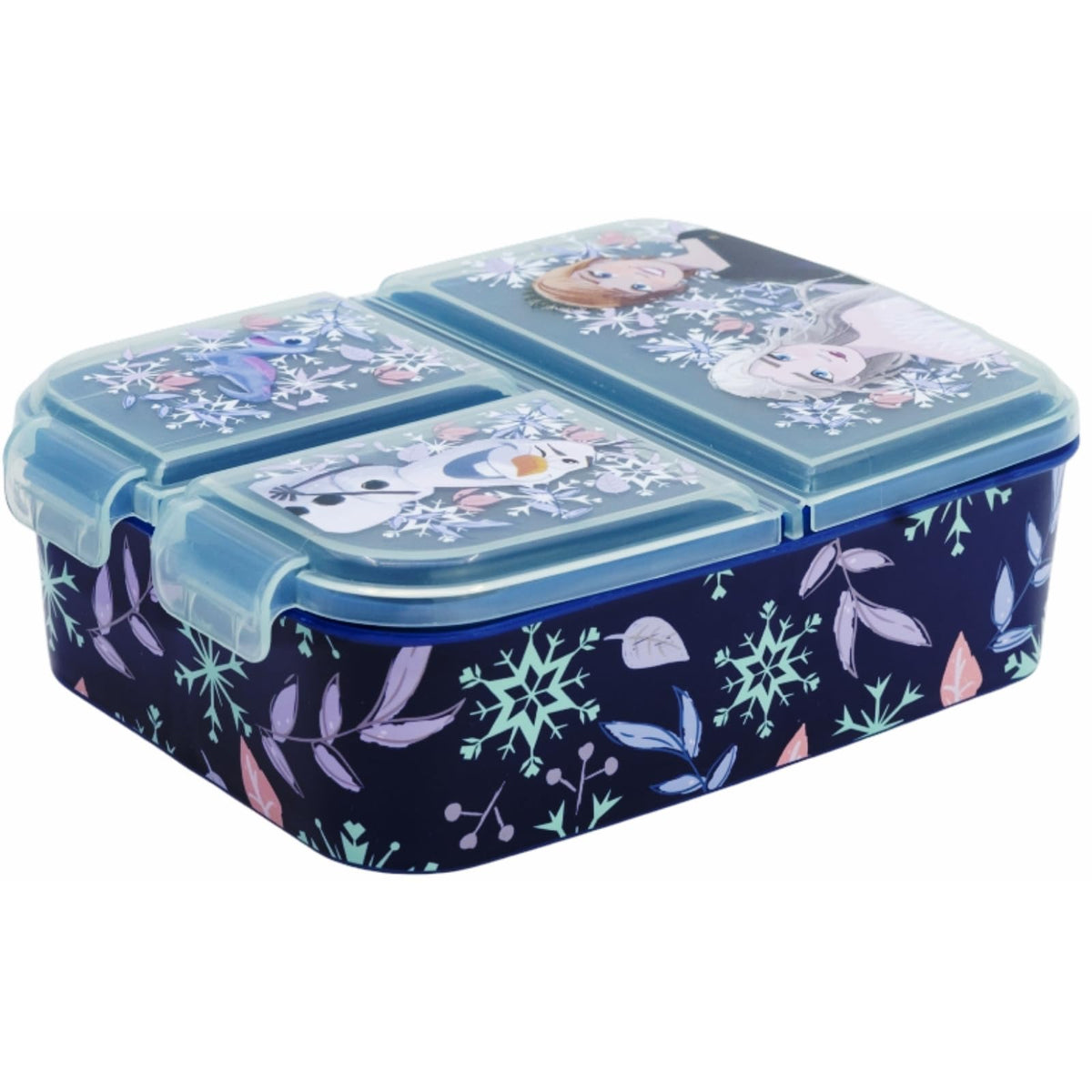 Porta Merenda Scuola con 3 scomparti Portamerenda in Plastica Bambini Pranzo Launch Box - BPA Free ( FROZEN)