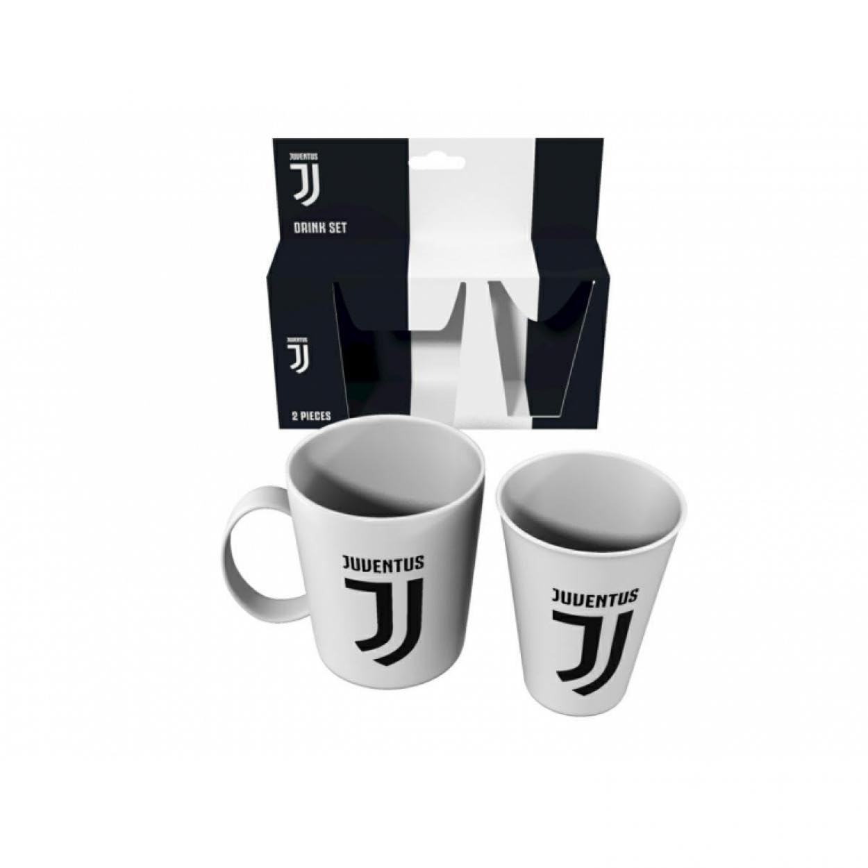 ILS I LOVE SHOPPING Set Regalo Bicchiere + Tazza in confezione regalo Tifoso Senza BPA per Ragazzi Prodotto Ufficiale (Juventus)