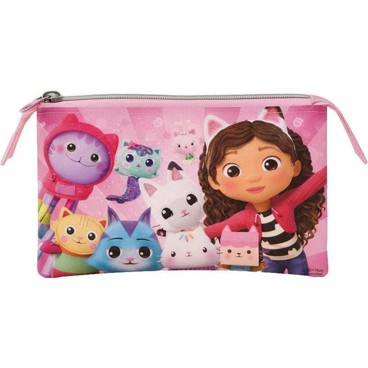 Portapenne Astuccio Triplo Borsellino Scuola e Asilo per Bambini e Ragazzi 22x12cm GABBY