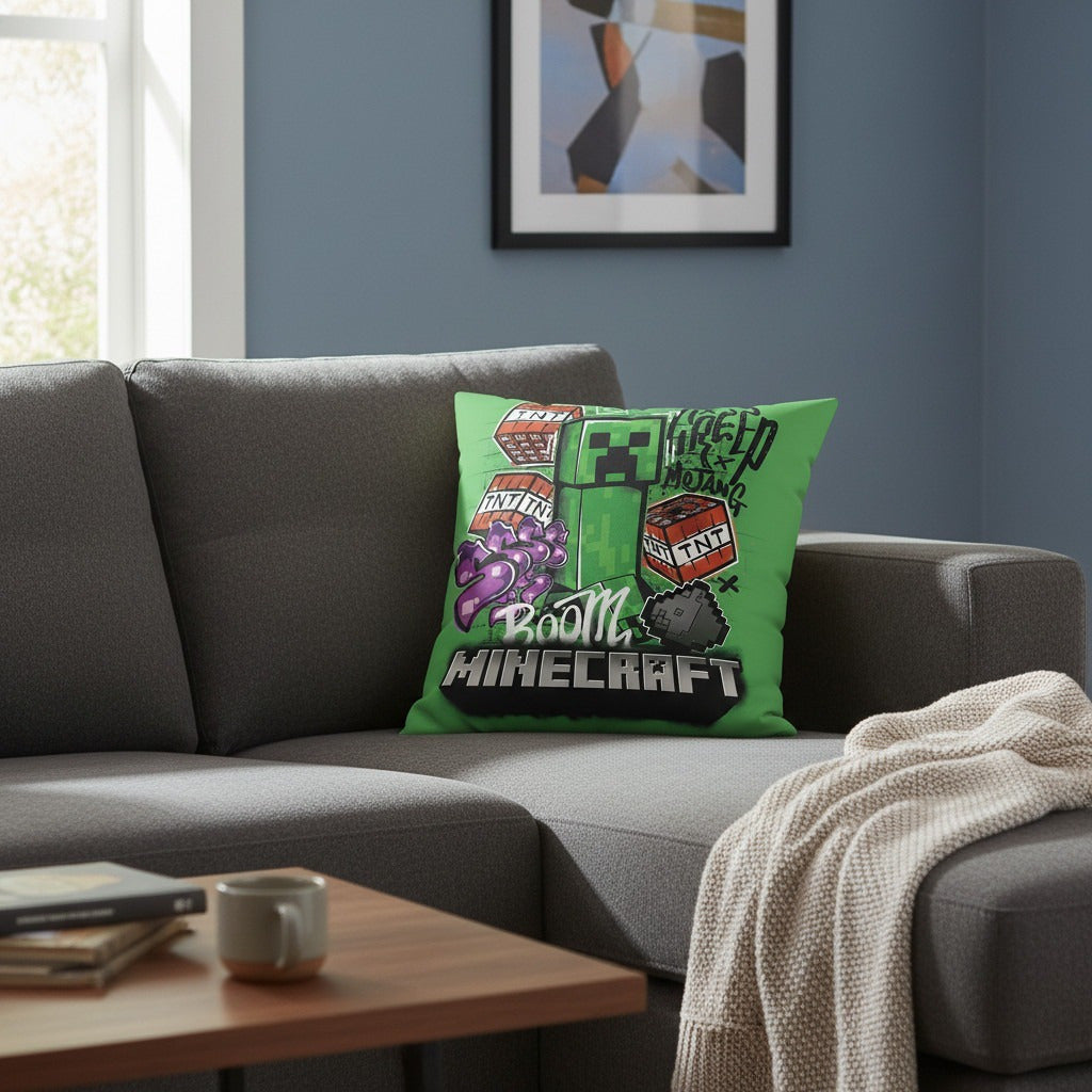 MINECRAFT - Cuscino ufficiale Arredo 40x40 cm morbido con imbottitura 100% poliestere