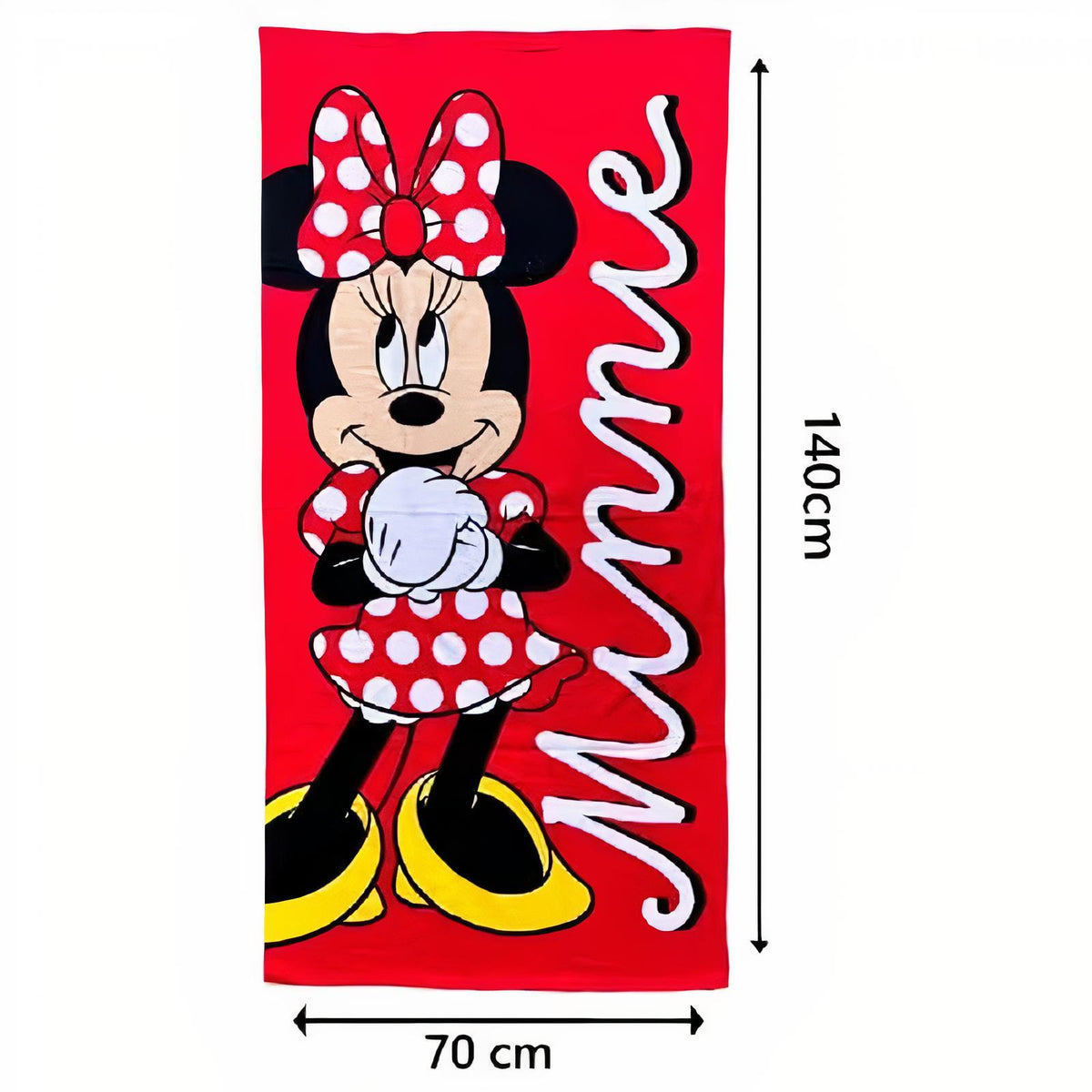 Telo Mare Asciugamano da spiaggia e piscina in microfibra CM. 140X70 asciugatura rapida, ultra morbido ( Minnie Mouse Re