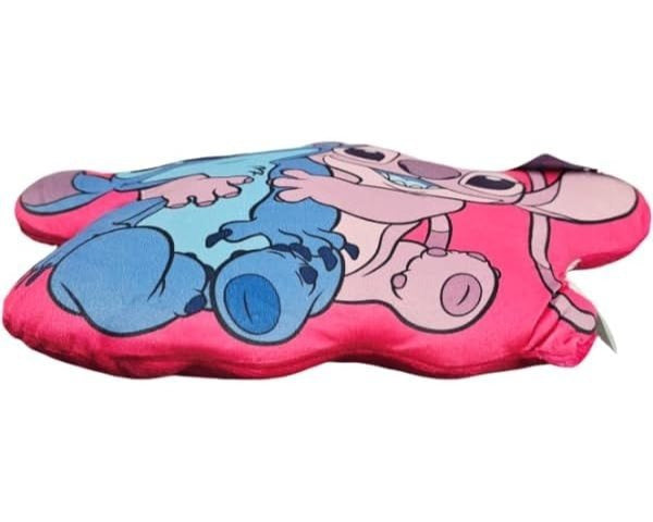 STITCH - Cuscino 3D ufficiale a forma di personaggio Sagomato, 31 cm x 33 cm, peluche lavabile, decorazione e relax