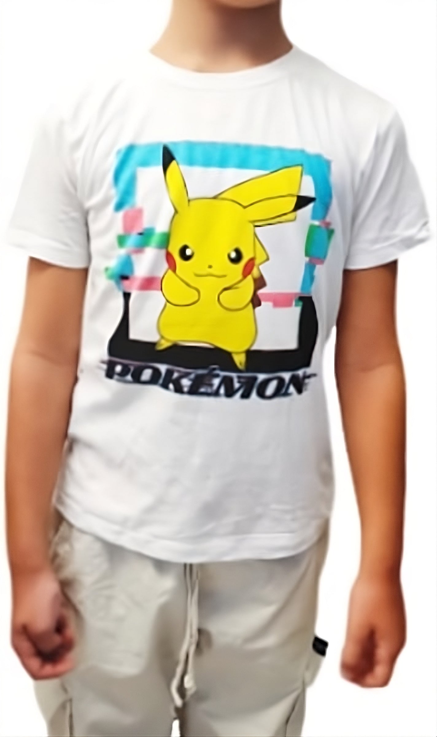 POKEMON - Maglietta Ufficiale 100% Cotone per Bambini T-Shirt Abbigliamento Maglia Ragazzi - Pikachu
