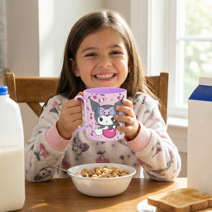 Tazza Bicchiere in plastica 350ml per Microonde con manico Bambini colazione KUROMI