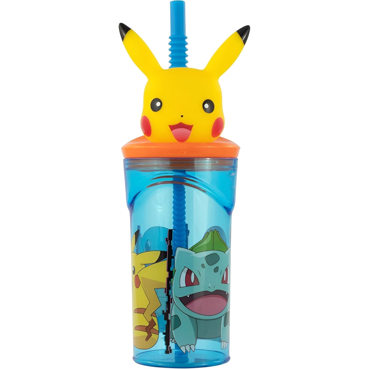 Bicchiere 360ml con Cannuccia e Personaggio 3D Bambini BPA Free - POKEMON