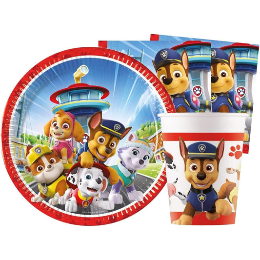 Kit Festa 8 Persone Set Tavola Addobbi Party Compleanno con 8 Piatti, 8 Bicchieri e 20 tovaglioli