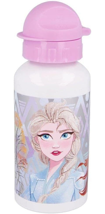 Borraccia Scuola Bottiglia Sport in Alluminio Bambini 400ml con Beccuccio Retraibile (Frozen)
