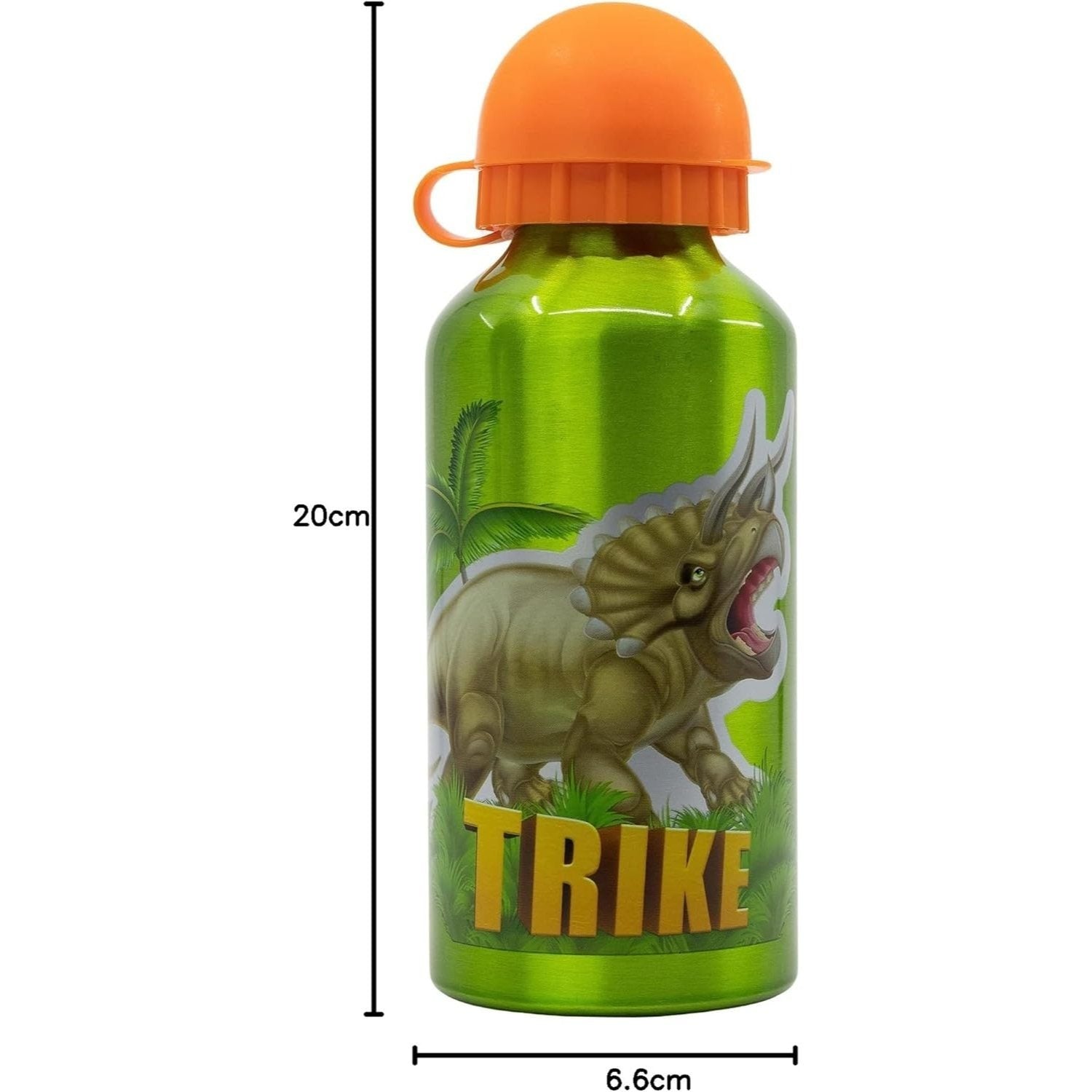 DINOSAURI - Borraccia ufficiale Scuola Bottiglia Sport in lega di Alluminio per Bambini e Ragazzi 400ml con beccuccio retraibile DINOSAURO T-REX