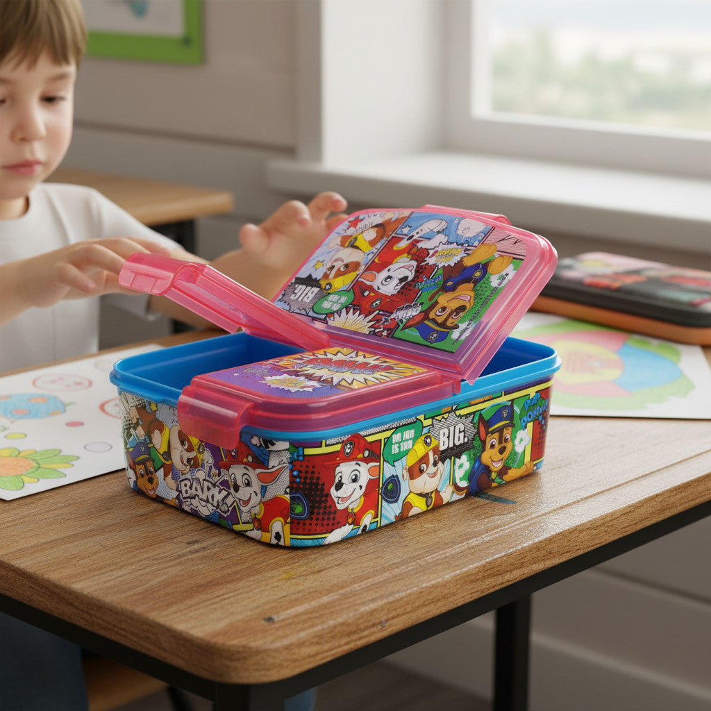Porta Merenda Scuola con 3 scomparti Portamerenda in Plastica Bambini Pranzo Launch Box