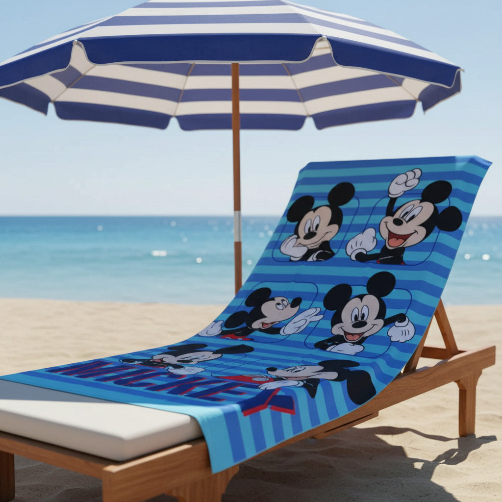 Telo Mare Asciugamano da spiaggia e piscina in microfibra CM. 140X70 asciugatura rapida, morbido TOPOLINO
