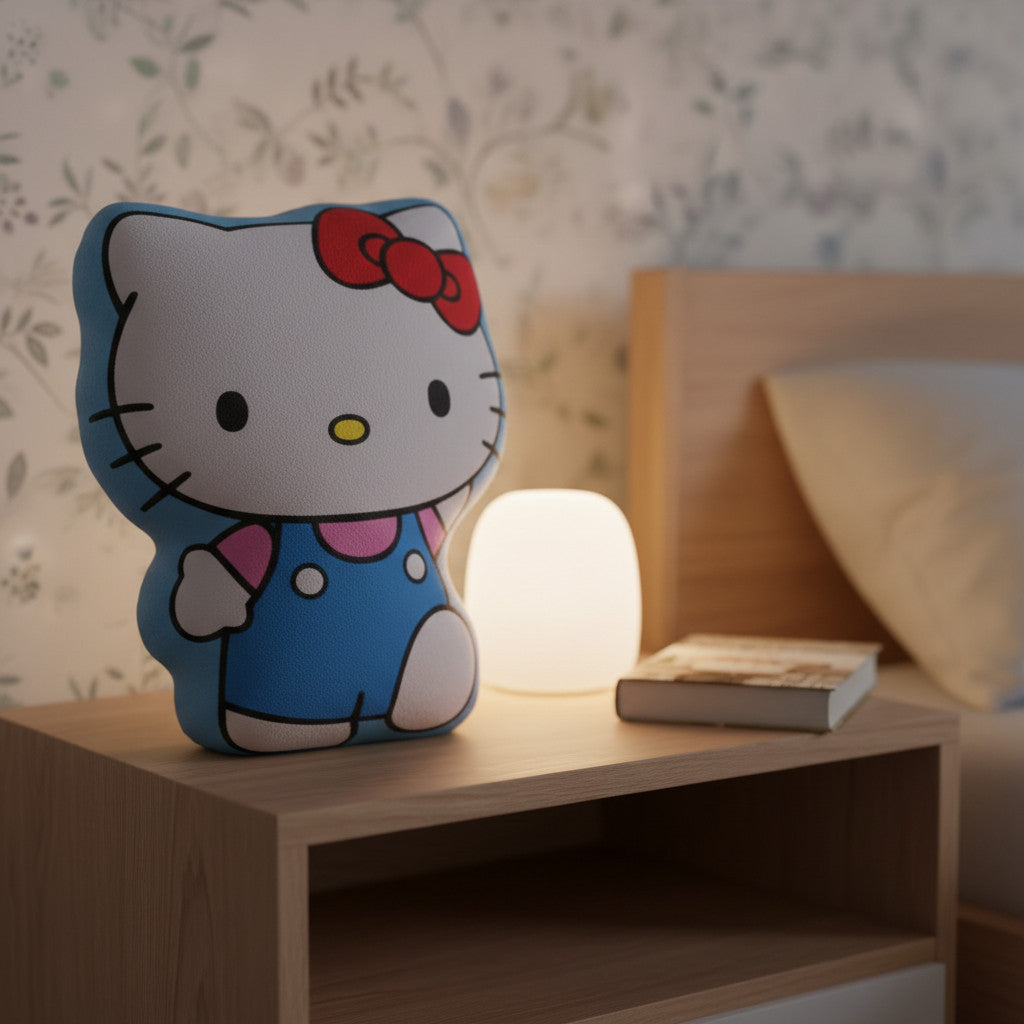 HELLO KITTY - Cuscino 3D Shaped Sagomato Bambini in Poliestere con la Forma sagoma personaggio