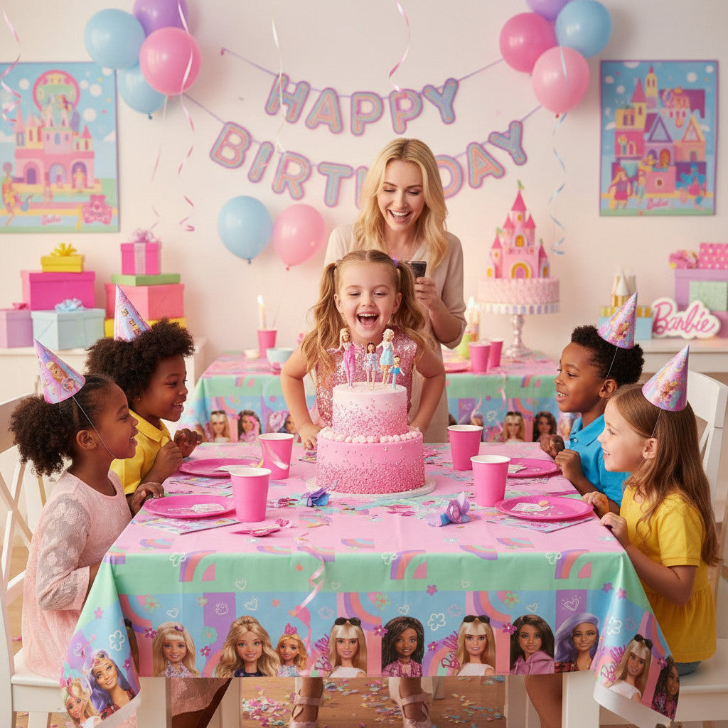 Tovaglia decorazione per compleanno dei bambini e feste a tema, Rettangolare, 120 cm x 180 cm, lavabile