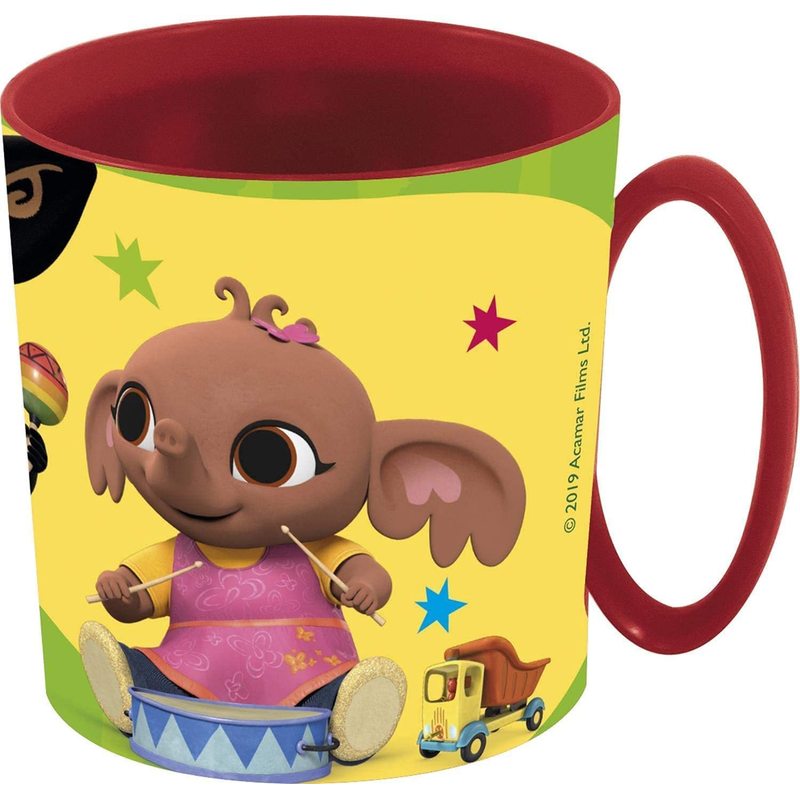 Tazza Bicchiere in plastica 350ml per Microonde con manico Bambini colazione BPA-free (Bing)