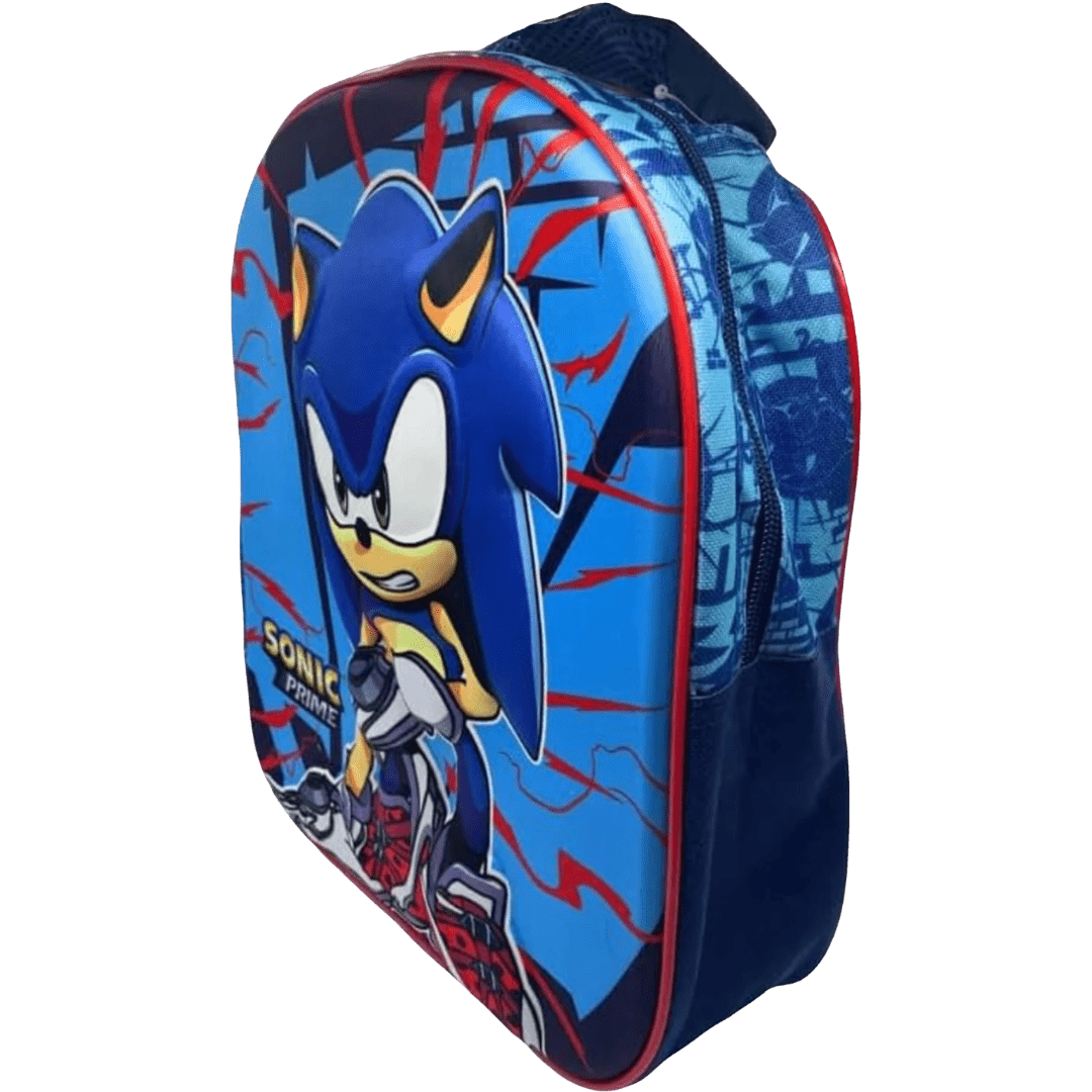SONIC - Zaino 3D Bambino per Scuola e Asilo Tempo Libero - Design Pratico e Capiente con sacca per borraccia