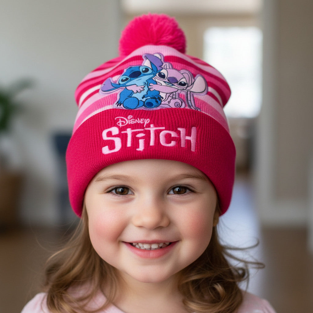 Berretto Invernale Stitch & Angel per Bambini Taglia Unica Morbido