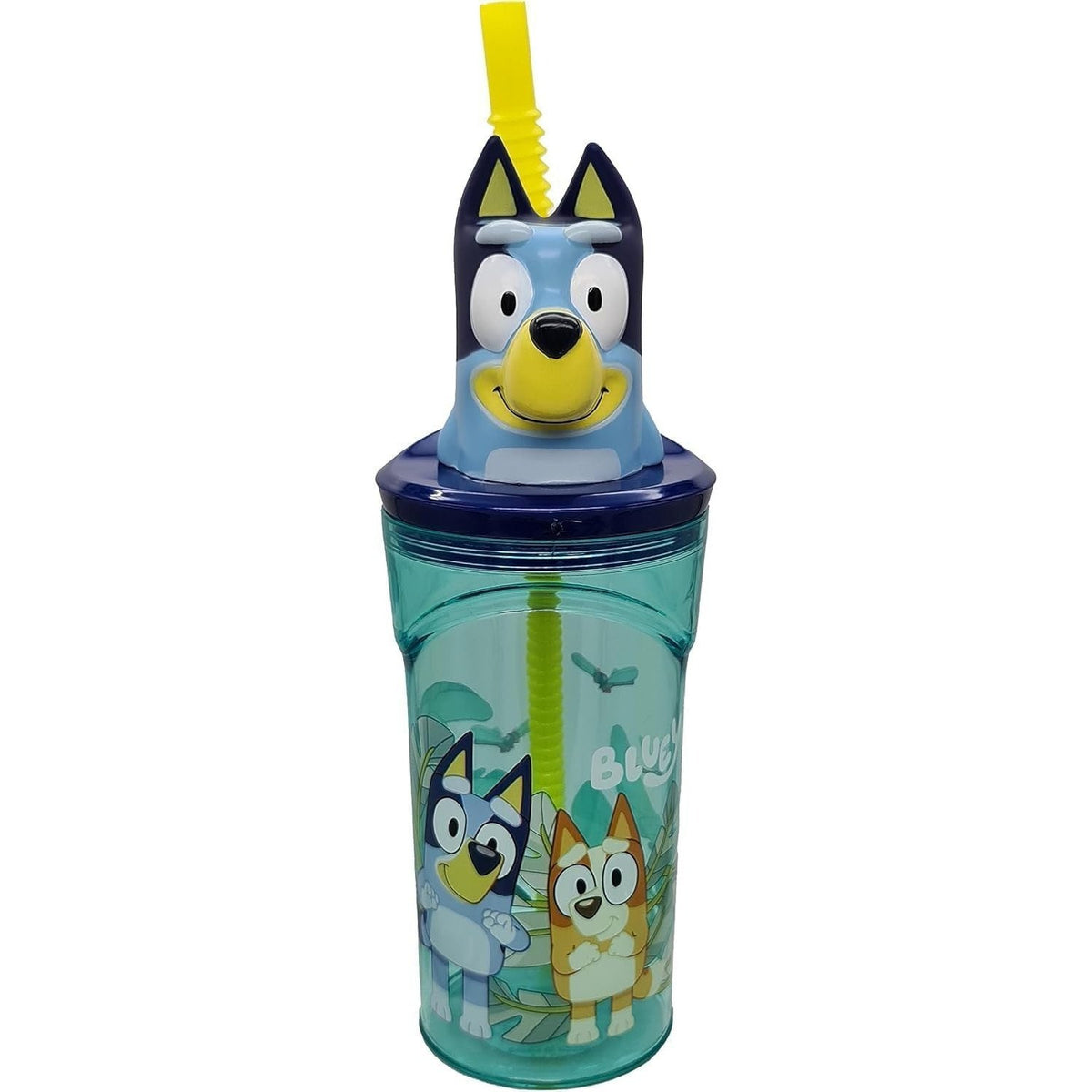 Bicchiere 360ml con Cannuccia e Personaggio 3D Borraccia per Bambini e Ragazzi