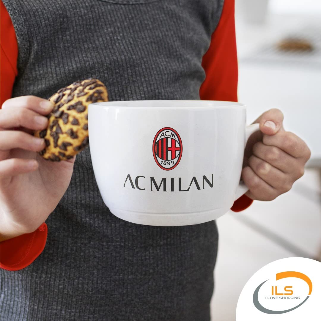 Tazza Ufficiale Tazzone in plastica 360ml  Microonde con manico Tifoso colazione BPA-free Made in Italy - MILAN