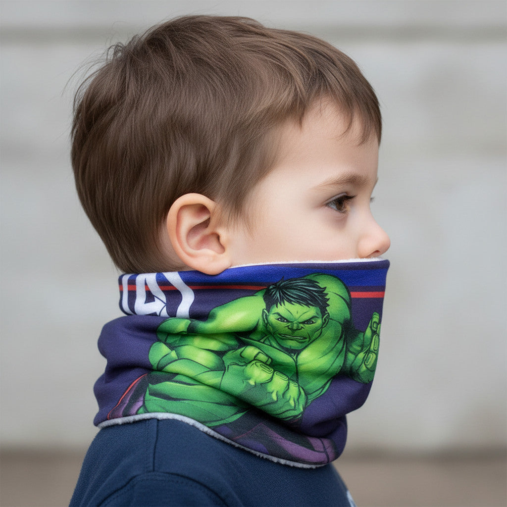 Scaldacollo Sciarpa Tubolare Bambini Caldo Bimbo Scollo Termico Invernale Ragazzi Morbido ( Avengers HULK)