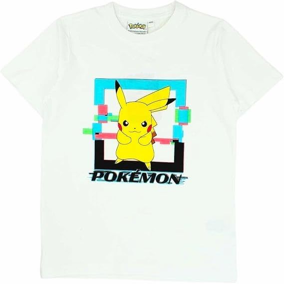 POKEMON - Maglietta Ufficiale 100% Cotone per Bambini T-Shirt Abbigliamento Maglia Ragazzi - Pikachu