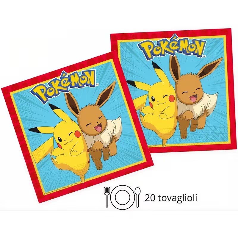 Pokemon Set Festa 8 persone | Stoviglie Monouso Piatti, Bicchieri, Tovaglioli compleanno bambini