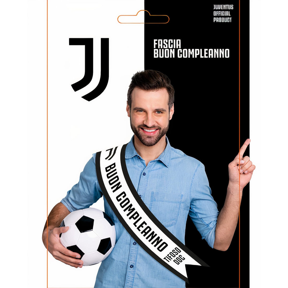Fascia Ufficiale Festa Buon Compleanno per Tifoso Calcio 7,5 x 152 cm poliestere