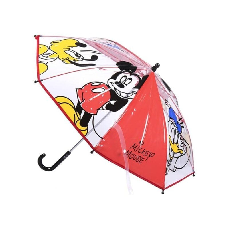 Ombrello da Pioggia Trasparente e Multicolore unisex a campana per bambini MICKEY MOUSE