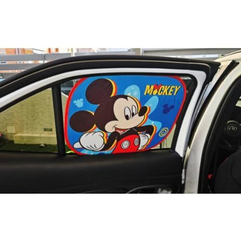 Coppia di Tendine Laterali Parasole Auto Bambini con Ventose (MICKEY MOUSE Topolino)