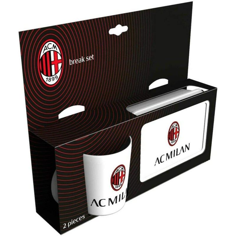 Set Regalo Portamerenda + Tazza in confezione regalo Tifoso Senza BPA per Ragazzi Prodotto Ufficiale (Milan)