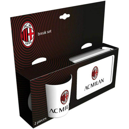 Set Regalo Portamerenda + Tazza in confezione regalo Tifoso Senza BPA per Ragazzi Prodotto Ufficiale (Milan)