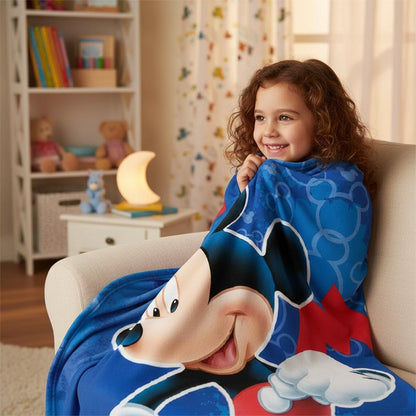 Coperta Ufficiale Plaid Morbida e Calda 100x140cm per Bambini Pile con stampa Idea Regalo TOPOLINO