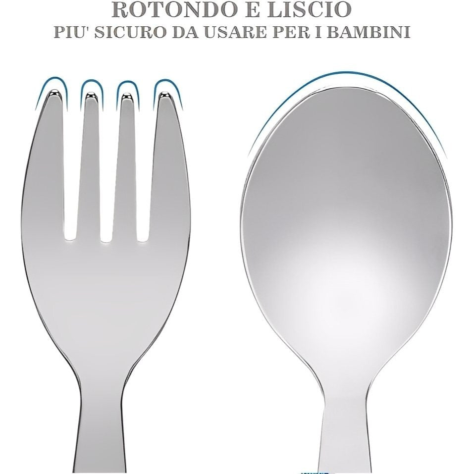 UNICORNO | Set Posate  Bambini in Acciaio Inossidabile - Forchetta e Cucchiaio (Unicorno)