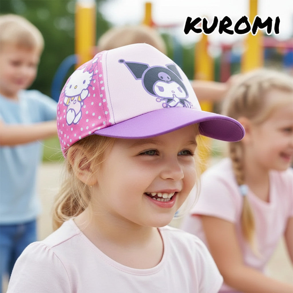 KUROMI - Cappello con Visiera da Ragazzo/Bambino Berretto da Baseball Regolabile - HELLO