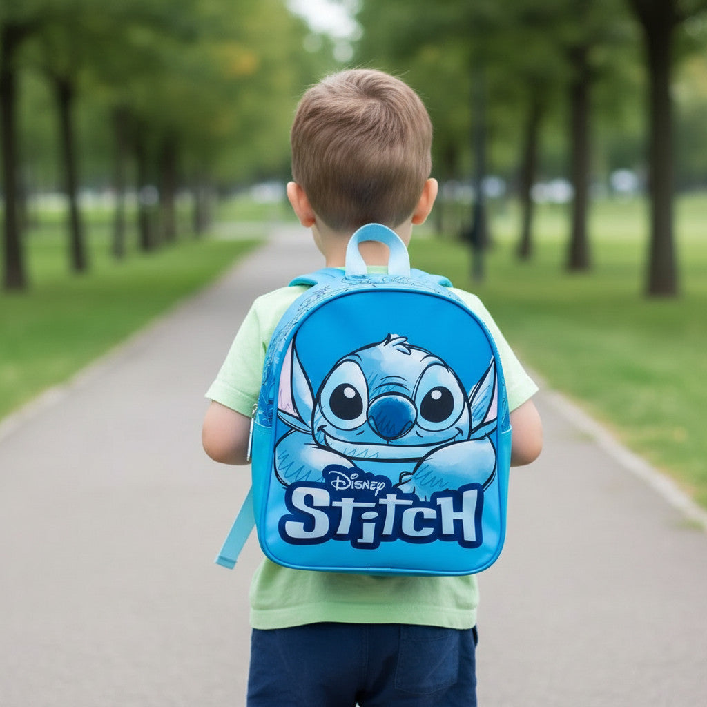 Zaino per bambini Zainetto Asilo Infanzia per la Scuola e tempo libero con chiusura lampo (per STITCH bimbo)