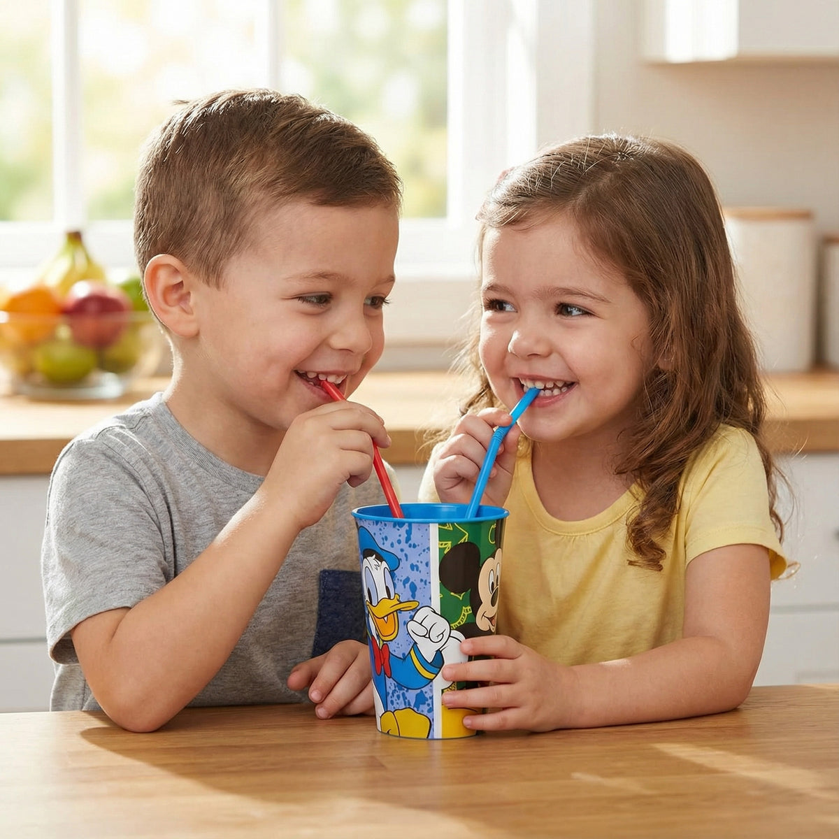 Set 2 Bicchieri per Bambini 260 ml in plastica Senza BPA Regalo per Bimbo