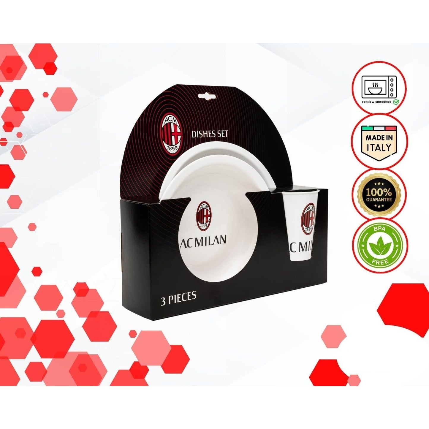 Set Piatti, Gadget Bambini Regalo Scuola - Idea Compleanno Bimbo – Piatto Blu Piano e Fondo Bicchiere 260 ml in Plastica Rigida Lavabili adatti al Microonde