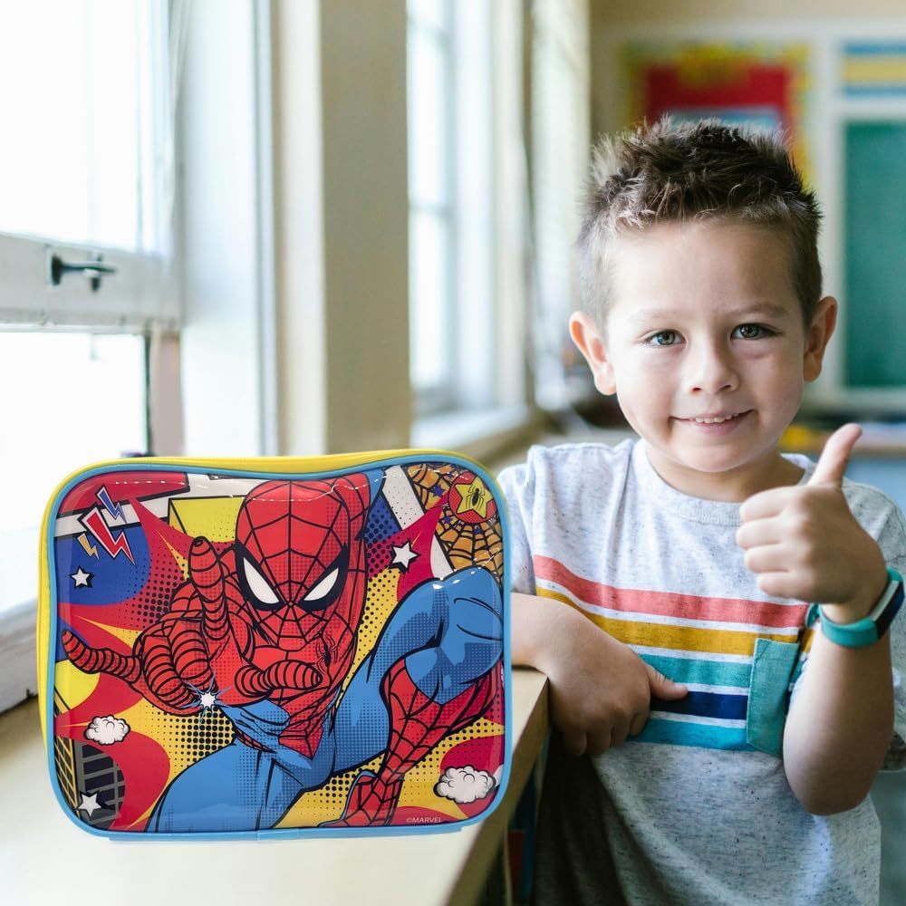 Borsa Termica Rettangolare Impermeabile Porta Pranzo per Bambini con Manico - Gadget Scuola SPIDER-MAN