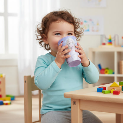 Set 2 Bicchieri per Bambini 260 ml in plastica Senza BPA Regalo per Bimba
