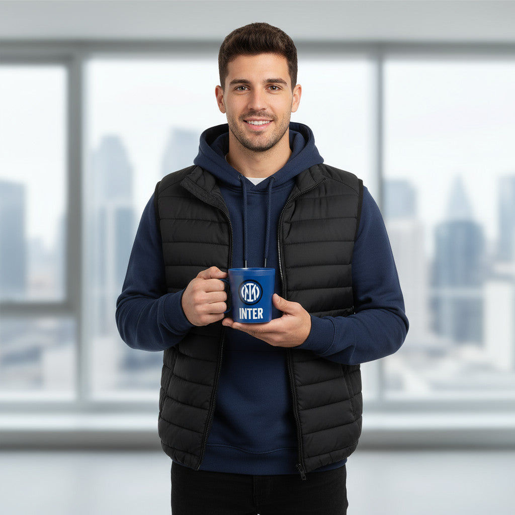 Tazza Ufficiale INTER Bicchiere in plastica 360ml per Microonde con manico Tifoso colazione BPA-free Made in Italy