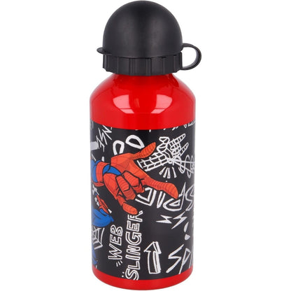SPIDERMAN - Borraccia ufficiale Scuola Bottiglia Sport in lega di Alluminio per Bambini e Ragazzi 400ml con beccuccio retraibile - Spider-Man