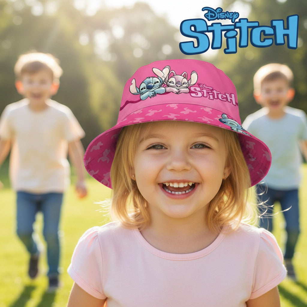 STITCH - Cappello Pescatore per Bimba/Bambina Berretto Ragazza