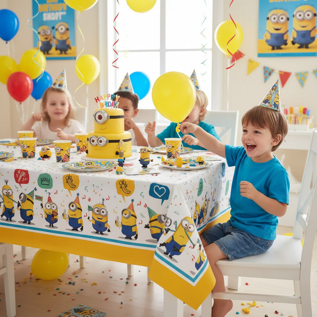 Tovaglia decorazione per compleanno dei bambini e feste a tema, Rettangolare, 120 cm x 180 cm, lavabile