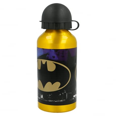 Borraccia Scuola Bottiglia Sport in Alluminio  Bambini 400ml con beccuccio retraibile (Batman)